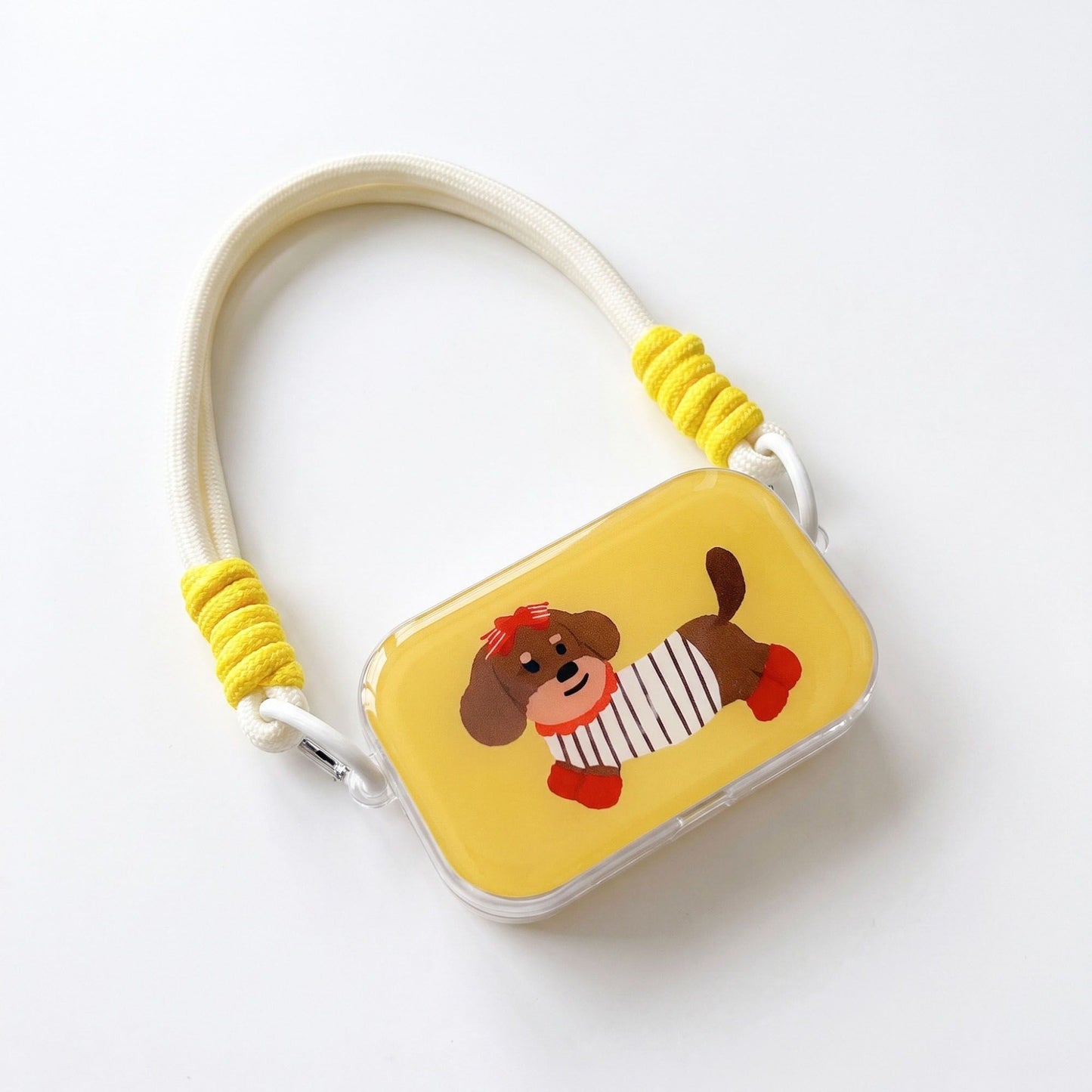 Dachshund Graphic Clear Phone Case Design with Cord Strap Compatible with all iPhone 14 and later models