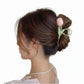 Tulip Flower Metal Hair Claw Clip with Enamel Petal and Leaf Detailing