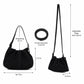 Faux Suede Hobo Shoulder Bag with Adjustable Strap Magnetic Closure and Interior Pocket