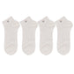 4 Pairs Women's Ankle Mesh Socks with Bear Embroidery Lightweight Breathable Knit and Elastic Cuffs