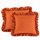Velvet Ruffle Decorative Throw Pillow Cover Set of 2