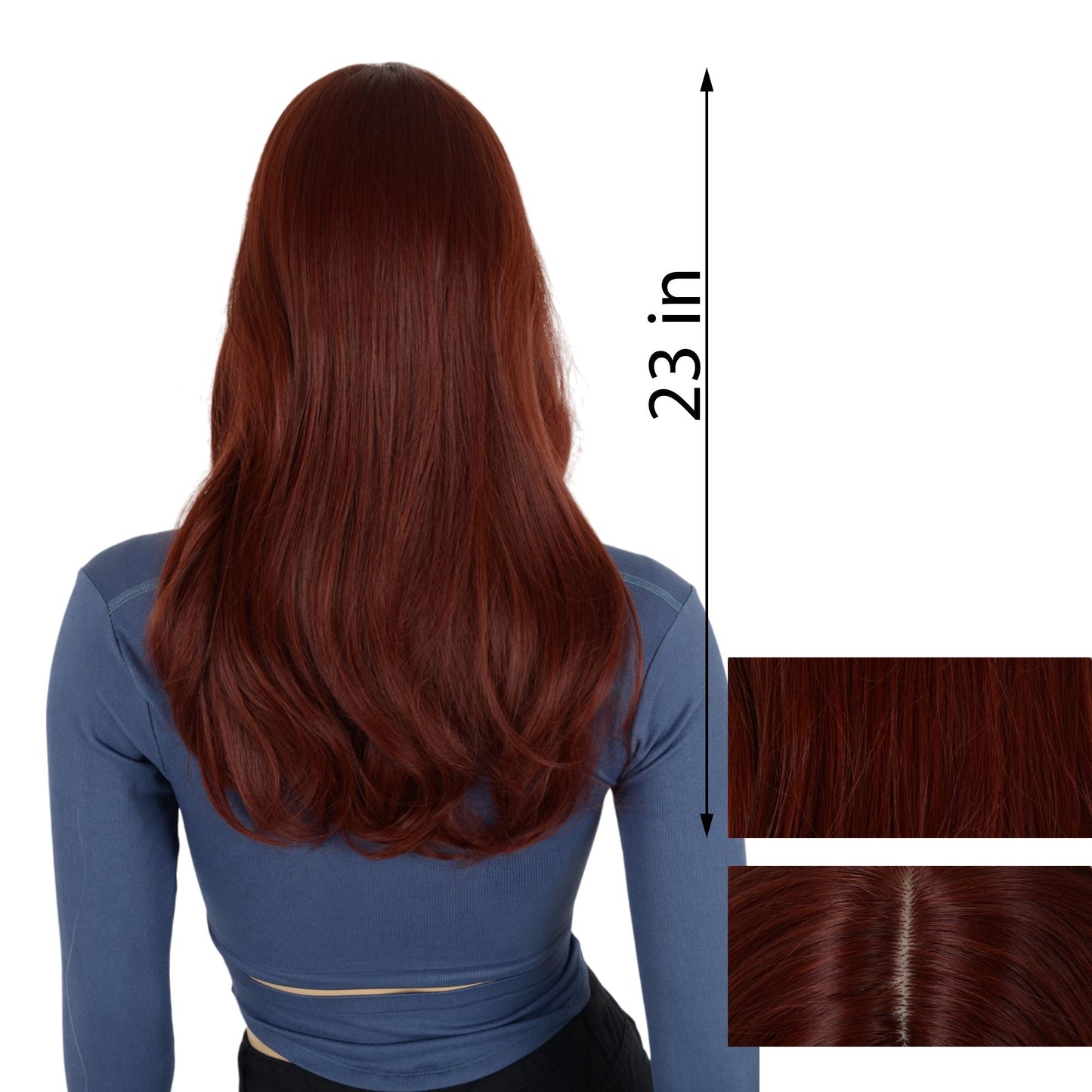 22 Inch Long Wavy Wig Heat-Resistant Synthetic Fiber for Daily and Party Use