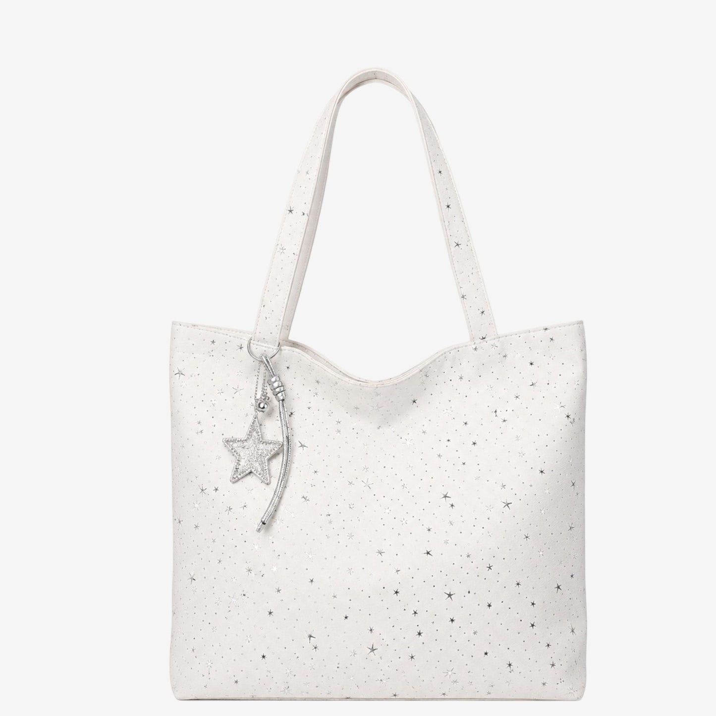 Star Print Canvas Tote Bag Large Capacity Casual Shoulder Bag