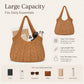 Crochet Tote Bag Lightweight Shoulder Bag with Openwork Knit Texture