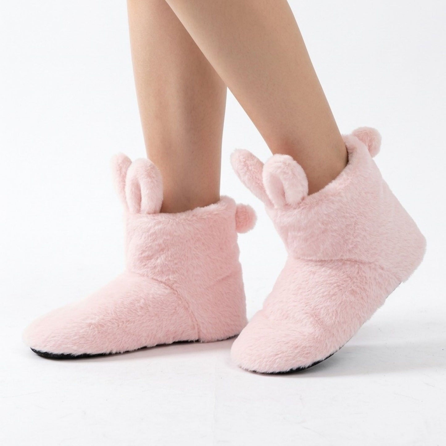 Fuzzy Bunny Slipper Boots