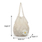 Crochet Style Net Tote Bag with Daisy Accent and Shoulder Straps