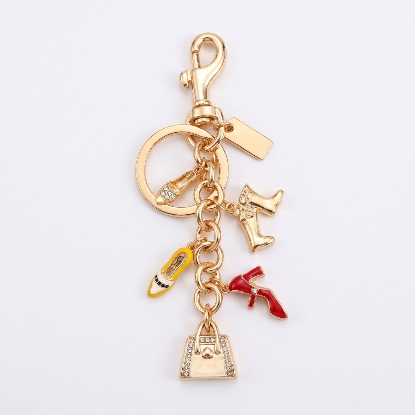 Shoe and Handbag Charm Keychain with Key Ring and Clip
