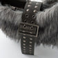 Faux Fur Shoulder Bag Vintage Belted Underarm Bag
