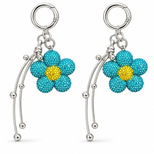2 Pack Leopard Bag Charm Keychain with Beaded Tassel and Lobster Clasp