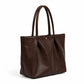 Large Capacity Pleated Faux Leather Shoulder Tote Bag for Work