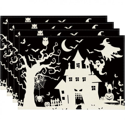 Halloween Ghost Pumpkin Skeleton Placemat Set of 4