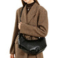 Slouchy Crescent Shoulder Bag with Genuine Leather Finish and Adjustable Strap