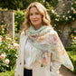 Floral Print Chiffon Scarf Lightweight Sheer Beach Shawl Wrap 63¡Á19.5 Inches