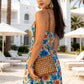Beaded Crossbody Mini Bag with Long Strap Open Weave Wooden Bead Shoulder Purse Lightweight Small Handbag