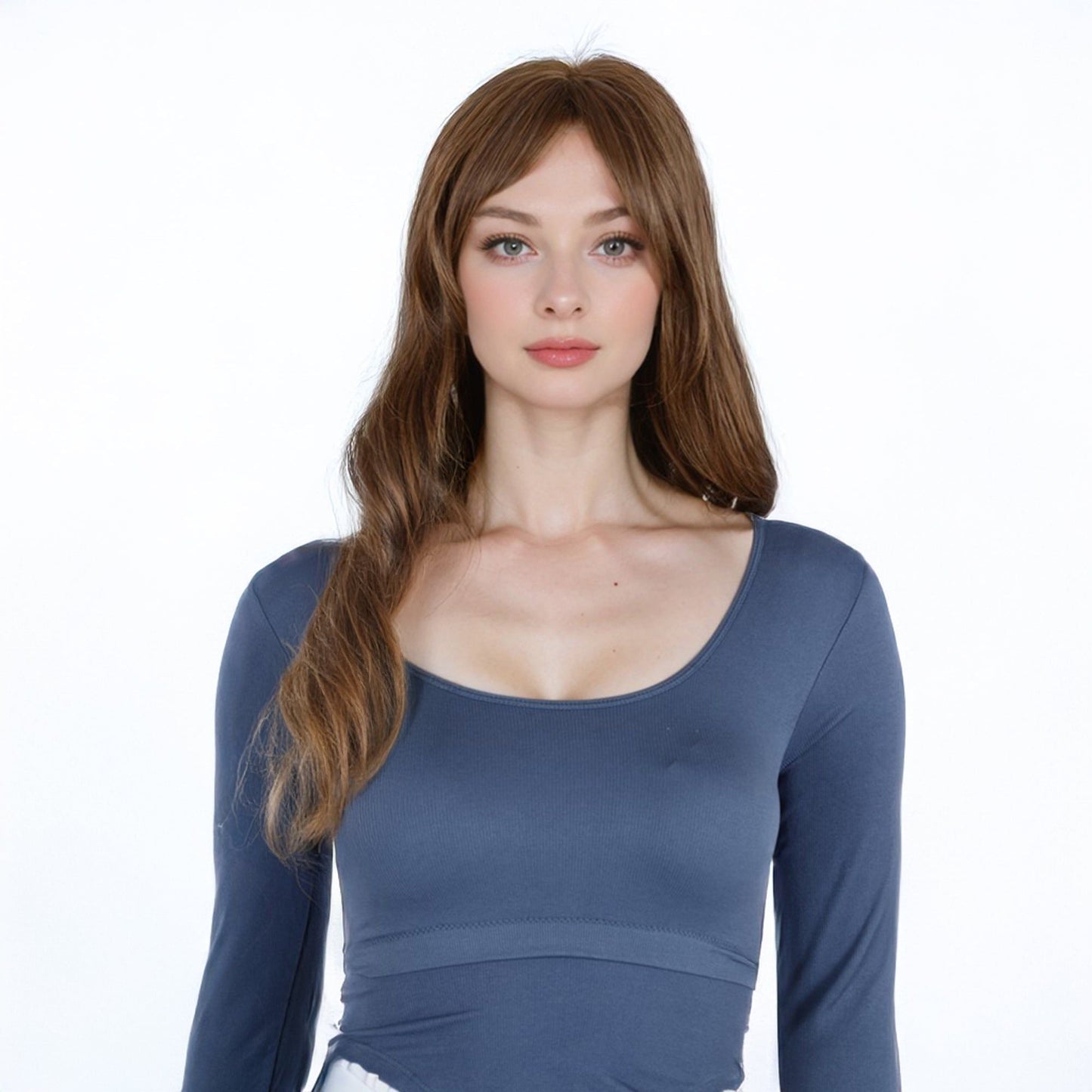 Women's Long Wavy Wig with Bangs