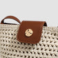Crochet Crossbody Bag with Flap Closure and Adjustable Strap
