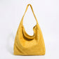 Faux Suede Tote Bag Large Capacity Slouchy Shoulder Bag with Magnetic Closure