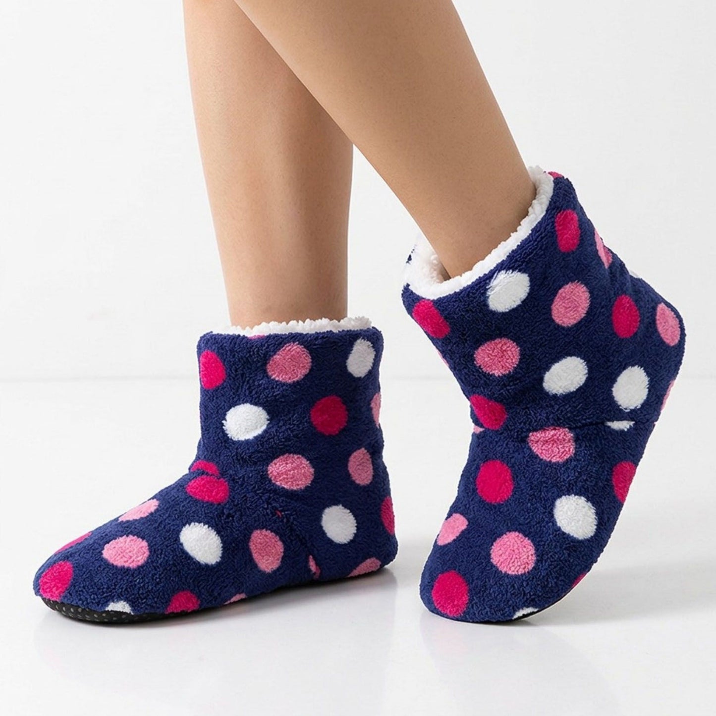 Striped Fuzzy Slipper Boots  US 5-10.5