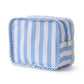 Ruffle Trim Travel Makeup Bag with Zipper Closure