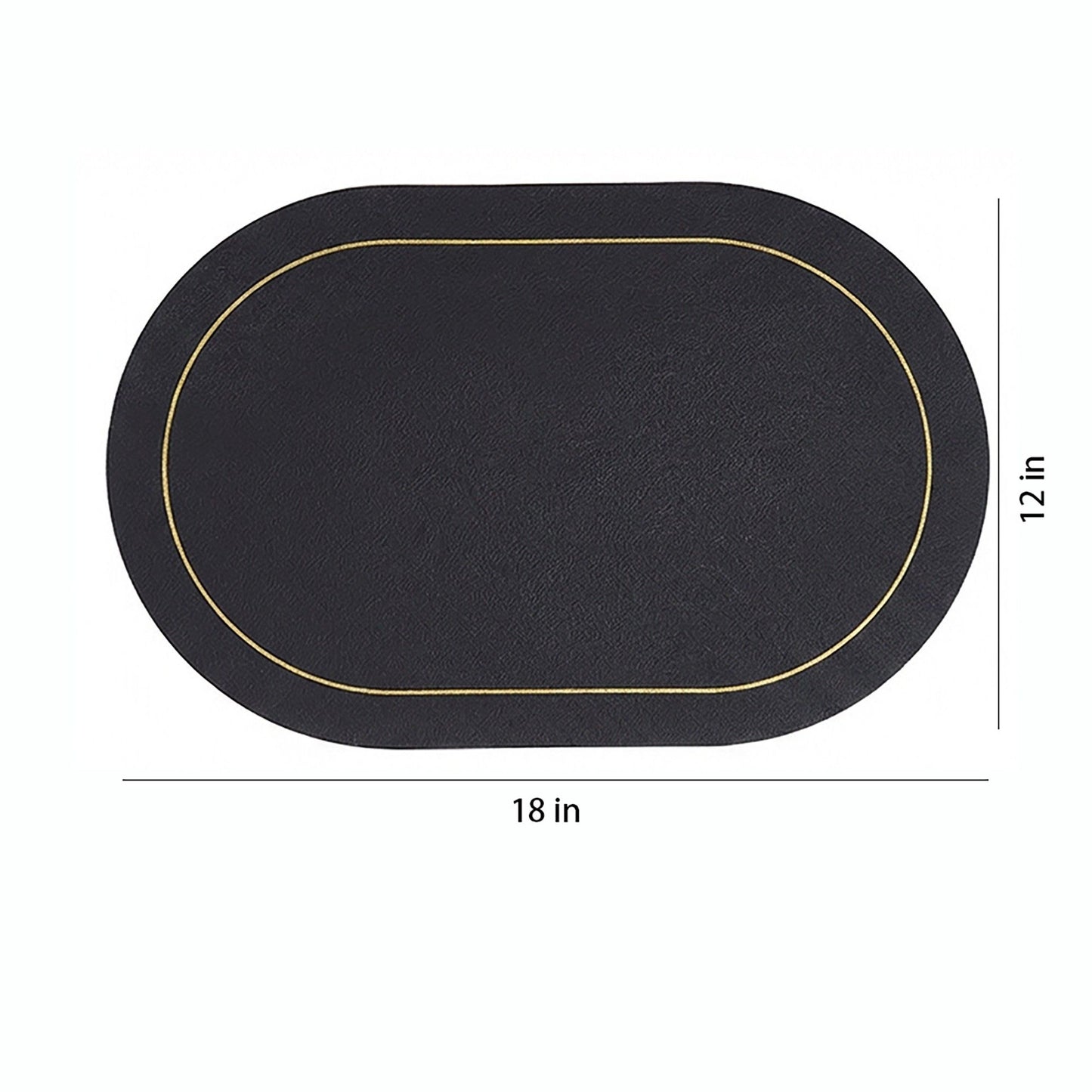 6 Piece Oval Faux Leather Placemat Set Waterproof Heat Resistant Table Mats