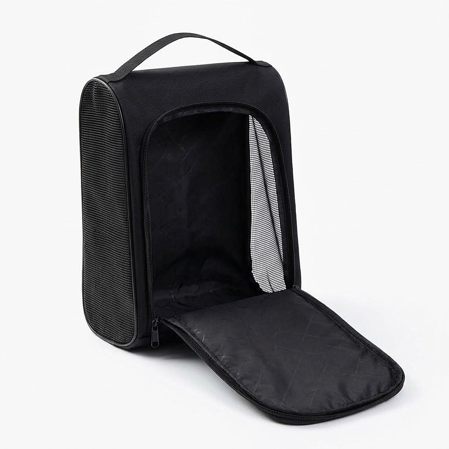 Travel Shoe Organizer Bag with Mesh Sides and Carry Handle