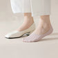5 Pairs Women Low Cut No Show Socks Breathable Stretch Knit Liner Design Anti-Slip Heel Grip for Flats and Loafers