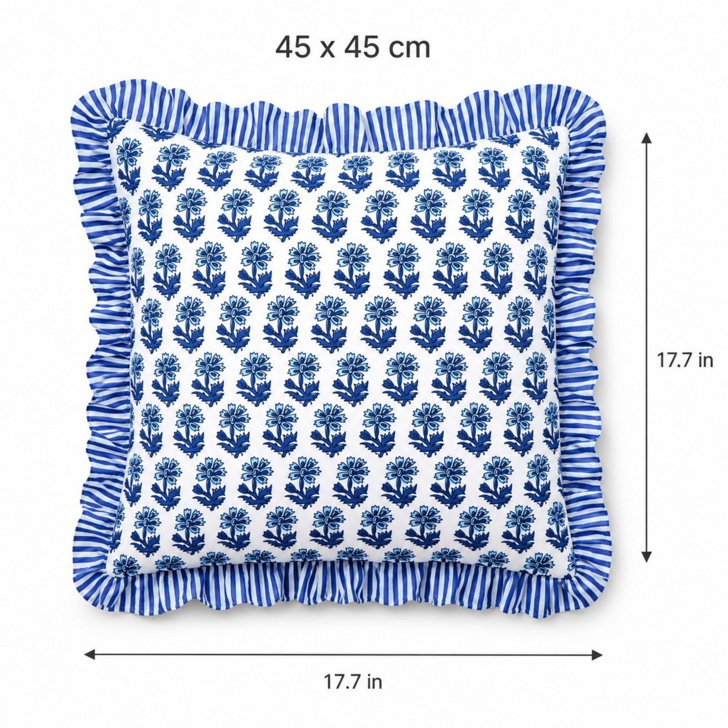 2 Pack Floral Lattice Ruffle Decorative Throw Pillow Covers