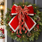 3ct Fabric Christmas Bow Decorations with Gold Trim Burgundy
