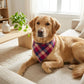 Plaid Pet Bandana Scarf Soft Tie-On Triangle Neck Accessory Classic Check Pattern