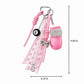 Boxing Glove Keychain Bag Charm with 8 Ball Accent Lace Ribbon and Clip