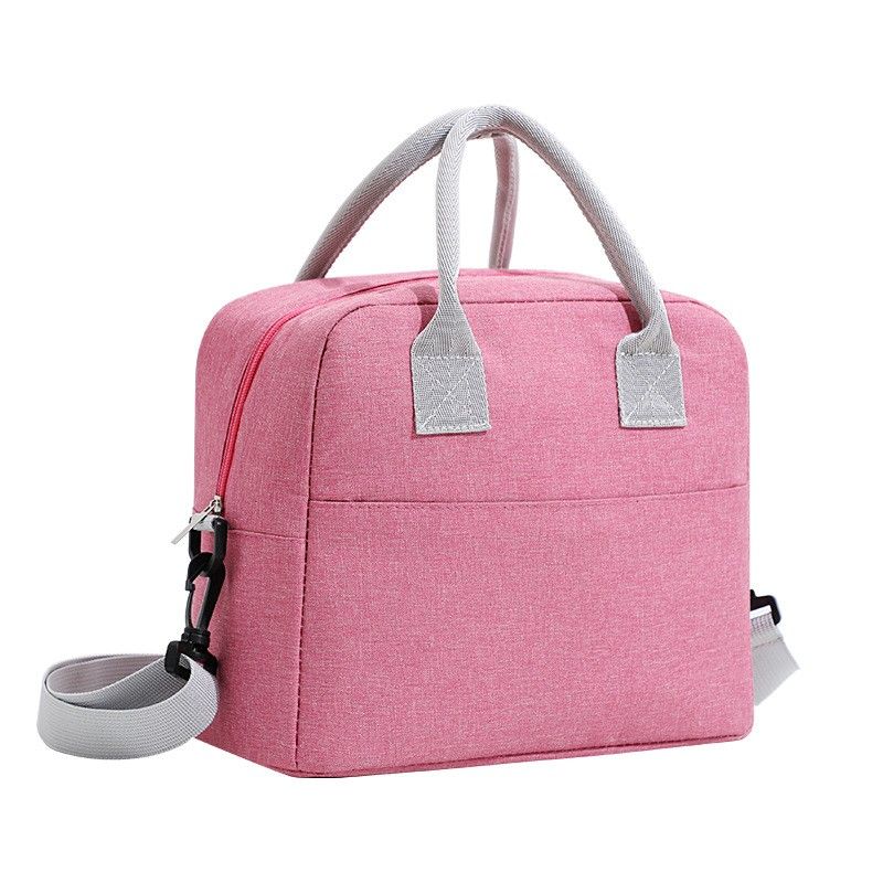 Insulated Lunch Tote Bag with Front Pocket and Adjustable Shoulder Strap