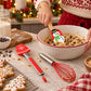 Christmas Baking Tool Set with Rolling Pin Whisk Tongs and Cookie Cutters