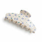 2pcs Floral Print Hair Claw Clip with Rhinestone Accents and Glossy Finish