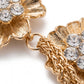Triple Floral Braided Metal Waist Belt Adjustable Vintage Floral Statement Waist Jewelry 43.3in