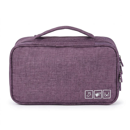 Travel Underwear Organizer Bag with Zipper and Carry Handle