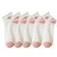 5 Pairs Women's Low Cut Ankle Socks with Polka Dot and Stripe Patterns Soft Cotton Anti-Pilling Casual Everyday Style