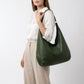 Large Slouchy Hobo Shoulder Bag with Zip Closure and Inner Pockets