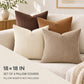 4 Pack Corduroy Throw Pillow Covers 18 x 18 Inch Wide Stripe Texture