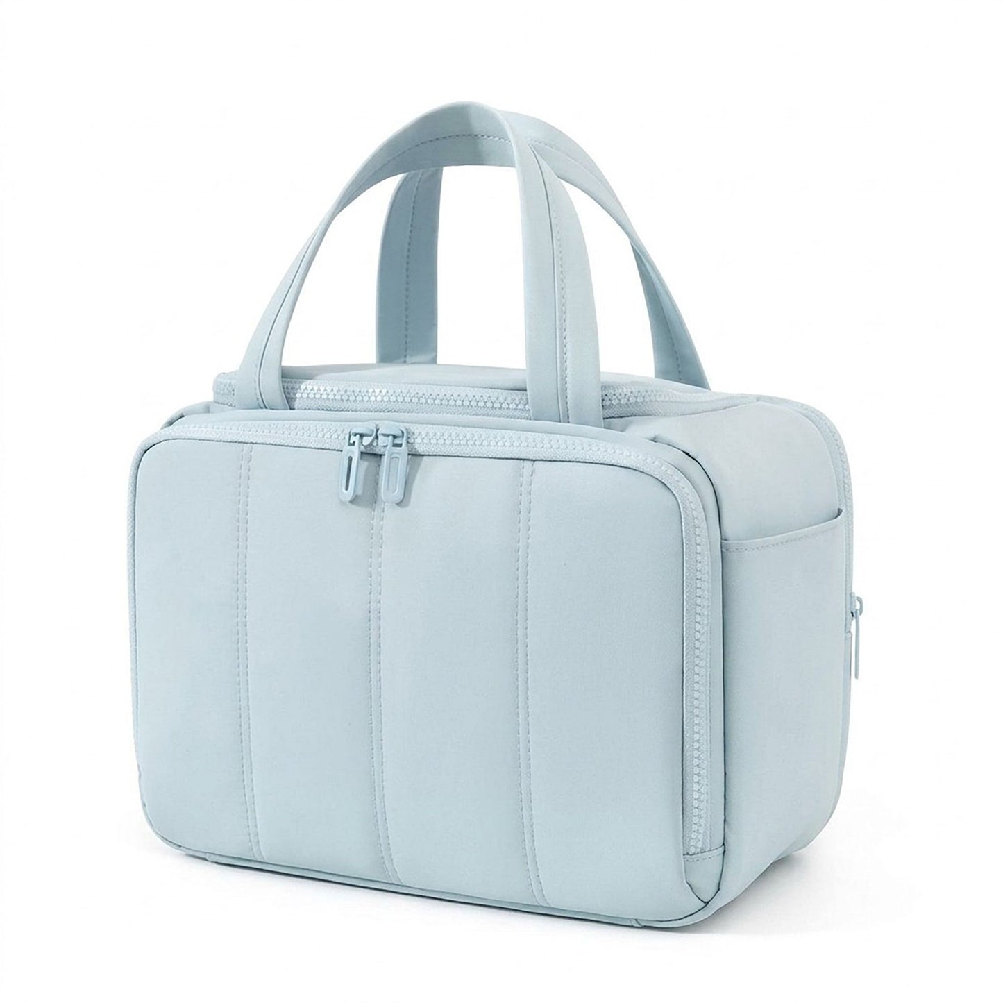 Travel Makeup Bag with Dividers and Carry Handles