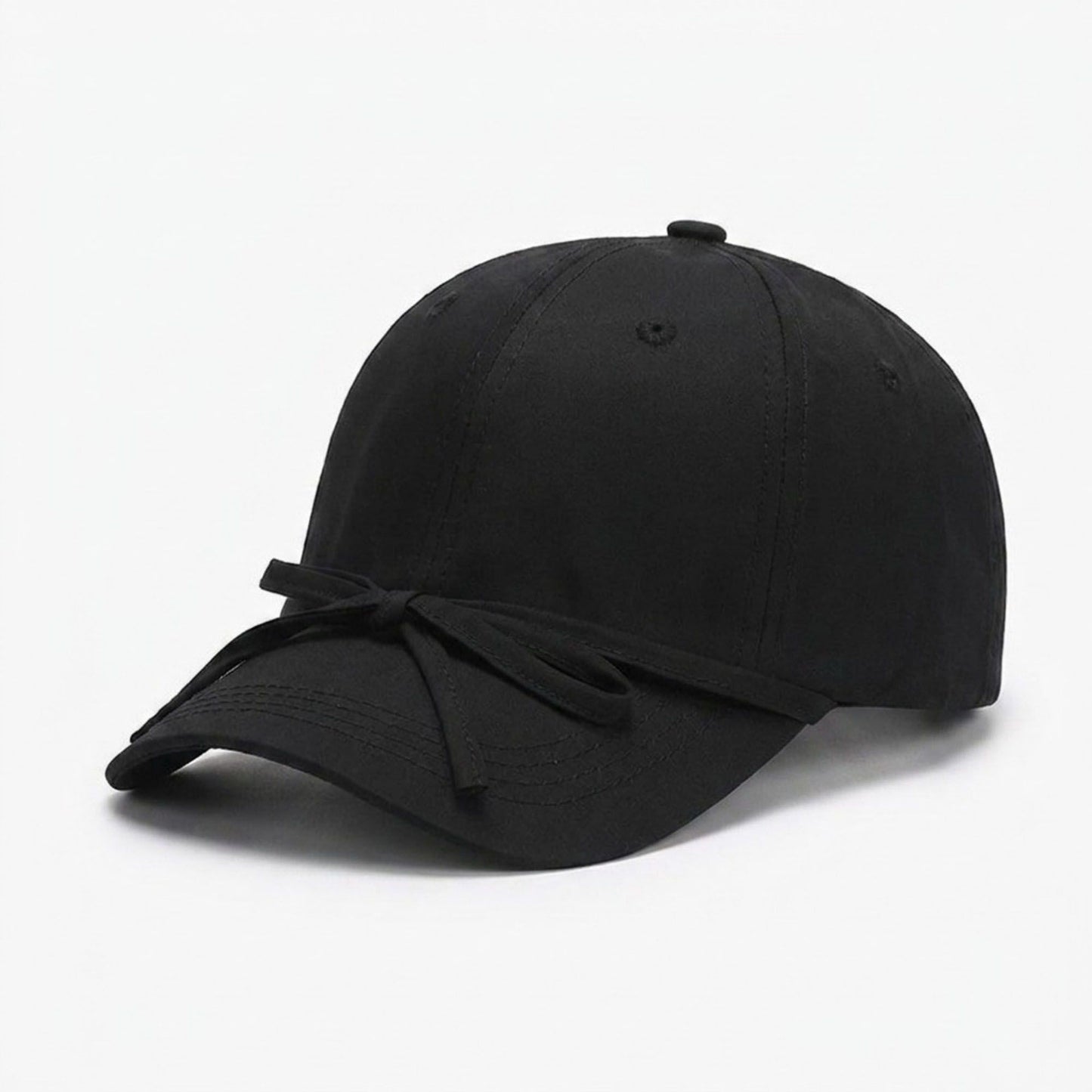 Women's Baseball Cap with Bow Tie Detail Adjustable Strap Casual Hat