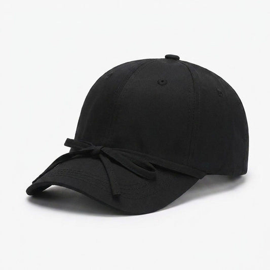 Women's Baseball Cap with Bow Tie Detail Adjustable Strap Casual Hat