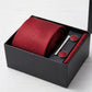 Men's Striped Tie Gift Set Necktie Pocket Square Cufflinks Tie Clip Formal Accessory Set