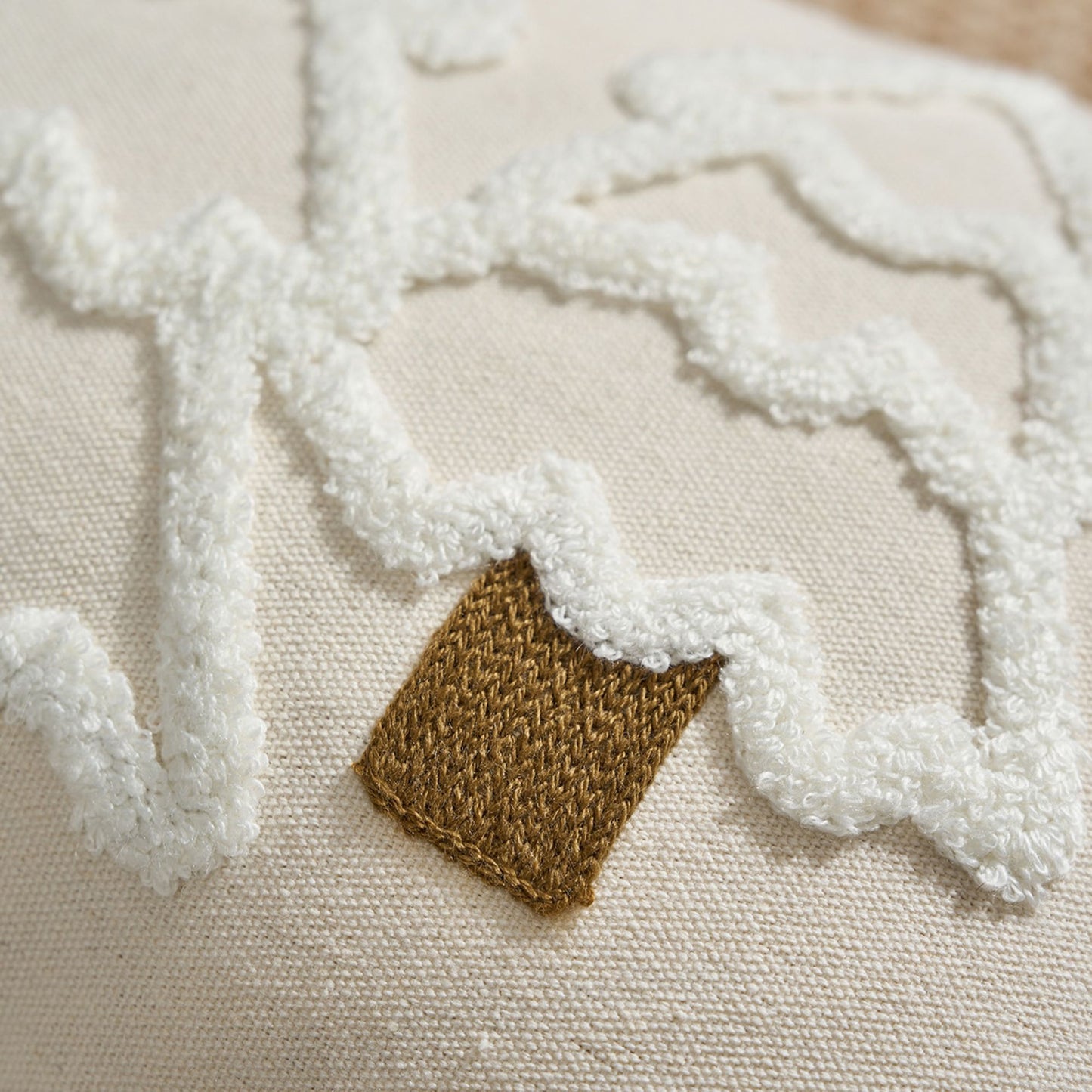 Christmas Tree Tufted Square Throw Pillow Cover with Tassels Holiday Decor