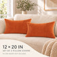 2 Pack Soft Corduroy Throw Pillow Covers 18 x 18 Inch and 12 x 20 Inch