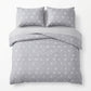 3-Piece Cotton Bedding Set with Duvet Cover and Pillowcases Soft Washed Fabric Minimal Floral Bow Print