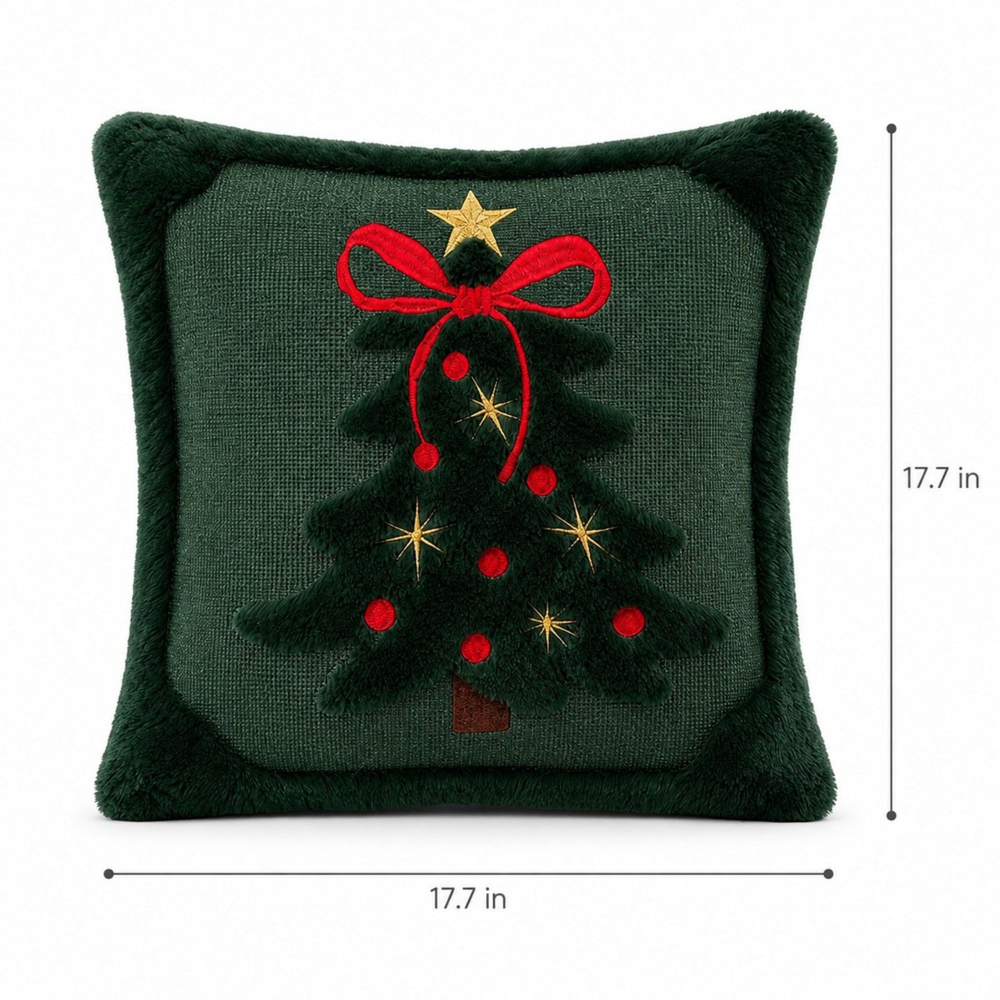 2pc Christmas Tree Plush Pillow Covers 17.7 x 17.7 in