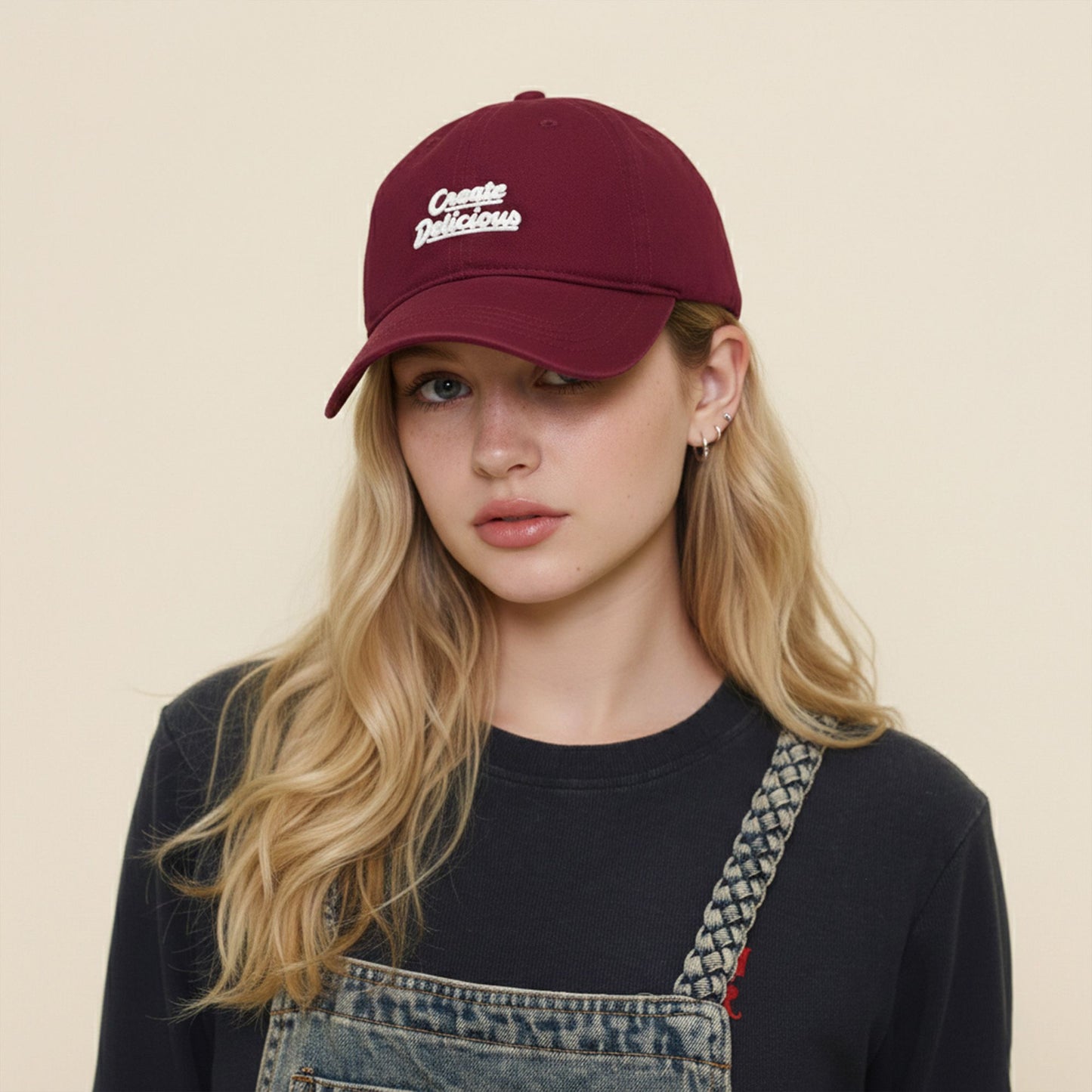 Womens Cotton Baseball Cap Adjustable Back Closure