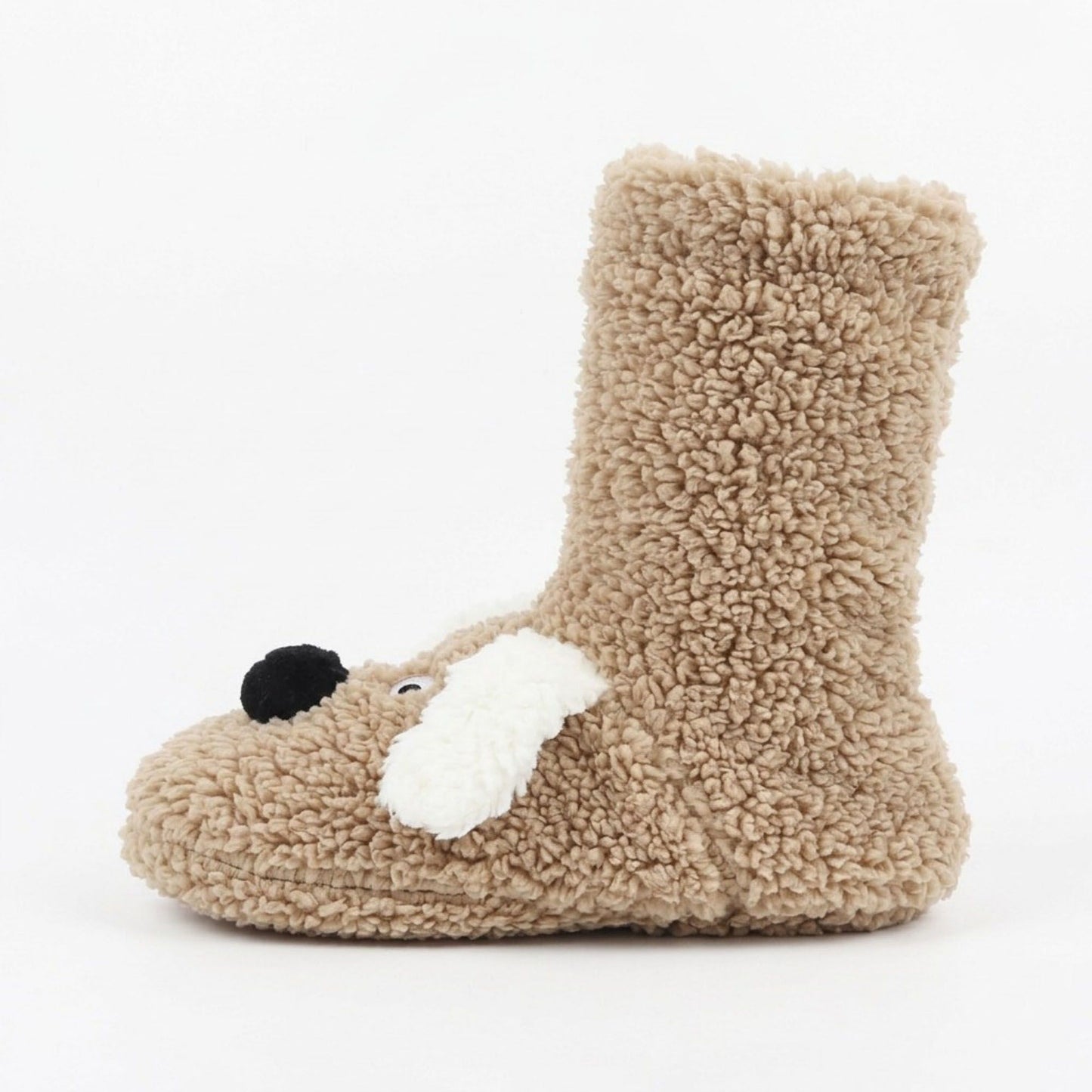 Fuzzy Dog Slipper Socks with 3D Ears US 5-10.5