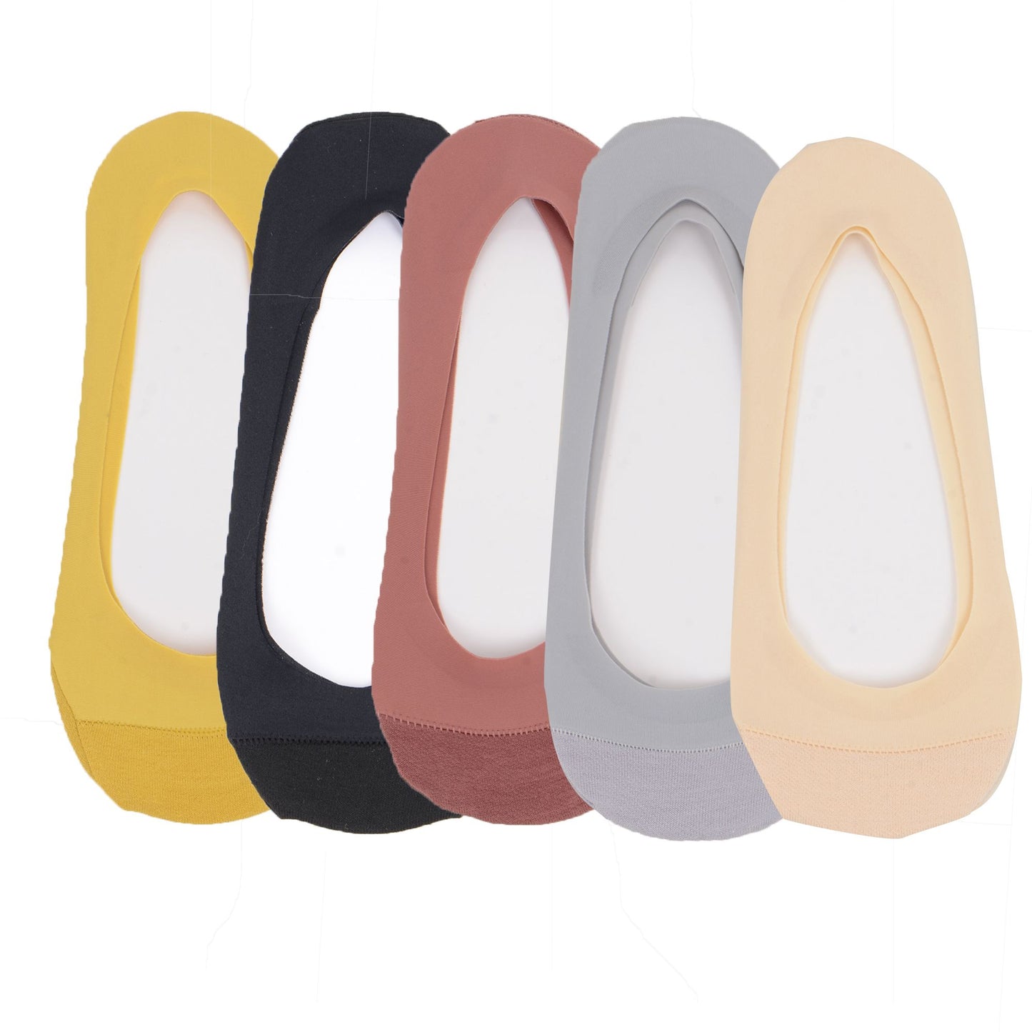 5 Pairs Women Low Cut Invisible Liner Socks Soft Stretch Mesh Top with Reinforced Toe and Moisture-Wicking Terry Cotton Sole