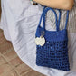 Hand-Crocheted Sequin Crossbody Bag Small Square Shoulder Bag for Phone and Essentials